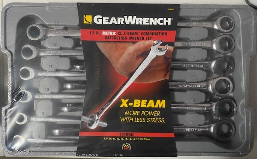 GearWrench 85888 12 Piece Set Metric X-Beam Combination Ratcheting Wrench Set