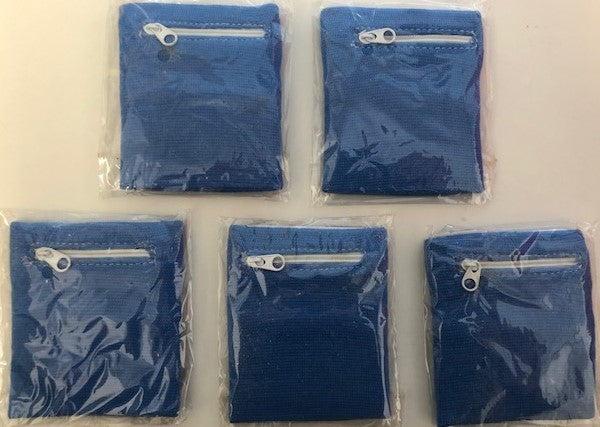 Wrist Wallet 9245 Sweatband For Working Out Travel Or At The Beach 5 pcs