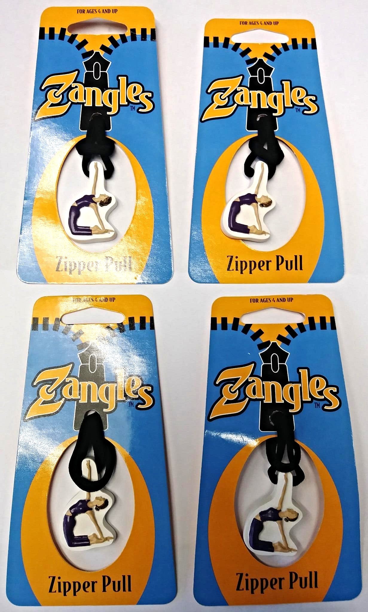 Zangles Sporties Zipper Pulls Great For Luggage Or Backpacks 4pcs